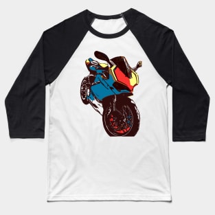 Motorcycle  Pop-Art Vintage Retro Color Baseball T-Shirt